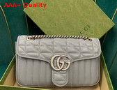 Gucci GG Marmont Small Shoulder Bag Dark Grey Leather 443497 Replica