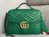 Gucci GG Marmont Small Shoulder Bag Emerald Green Leather