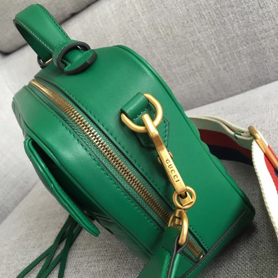 Gucci GG Marmont Small Shoulder Bag Emerald Green Leather