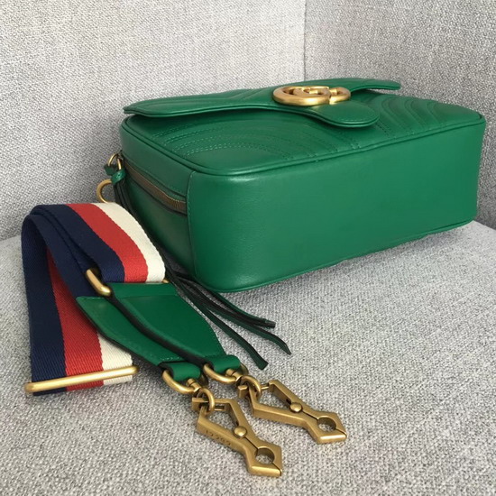 Gucci GG Marmont Small Shoulder Bag Emerald Green Leather