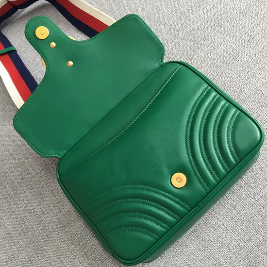 Gucci GG Marmont Small Shoulder Bag Emerald Green Leather