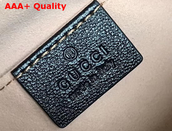 Gucci GG Marmont Small Shoulder Bag Original GG Canvas Black Leather 447632 Replica