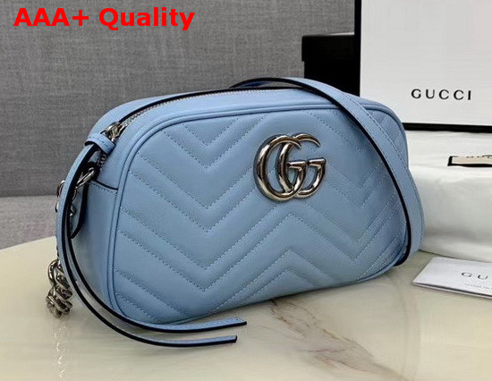 Gucci GG Marmont Small Shoulder Bag Pastel Blue Leather 447632 Replica