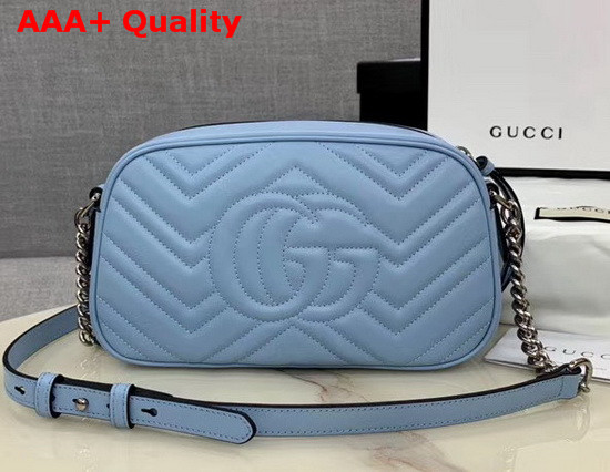 Gucci GG Marmont Small Shoulder Bag Pastel Blue Leather 447632 Replica