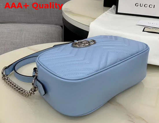 Gucci GG Marmont Small Shoulder Bag Pastel Blue Leather 447632 Replica