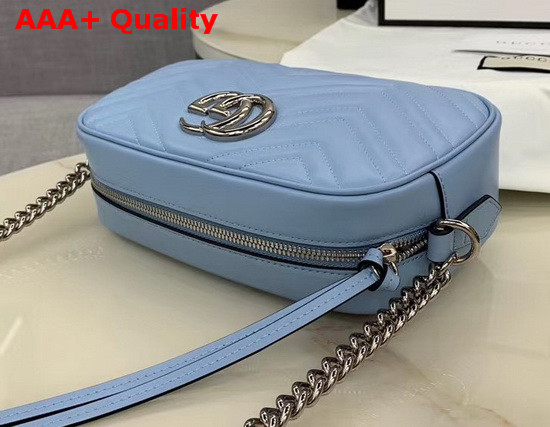 Gucci GG Marmont Small Shoulder Bag Pastel Blue Leather 447632 Replica