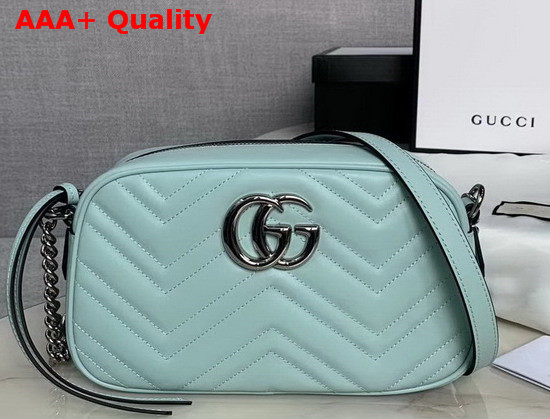 Gucci GG Marmont Small Shoulder Bag Pastel Green Leather 447632 Replica