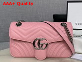 Gucci GG Marmont Small Shoulder Bag Pastel Pink Leather 443497 Replica