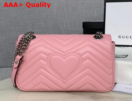 Gucci GG Marmont Small Shoulder Bag Pastel Pink Leather 443497 Replica