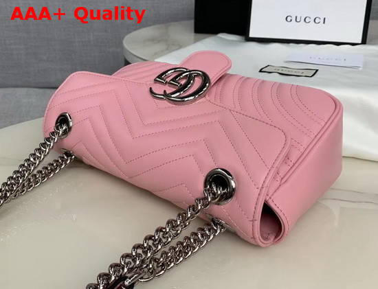 Gucci GG Marmont Small Shoulder Bag Pastel Pink Leather 443497 Replica