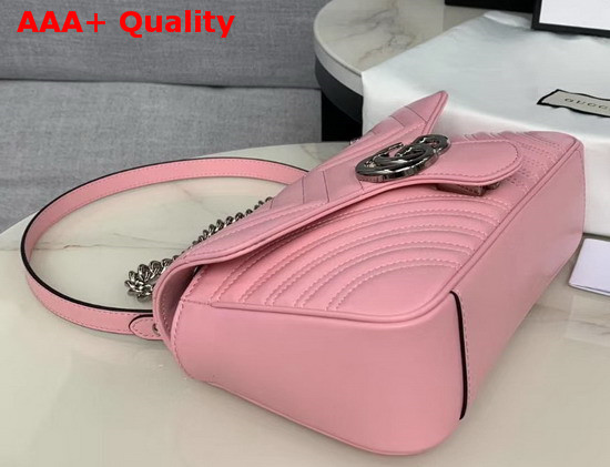 Gucci GG Marmont Small Shoulder Bag Pastel Pink Leather 443497 Replica