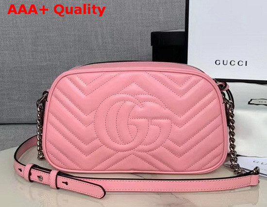 Gucci GG Marmont Small Shoulder Bag Pastel Pink Leather 447632 Replica