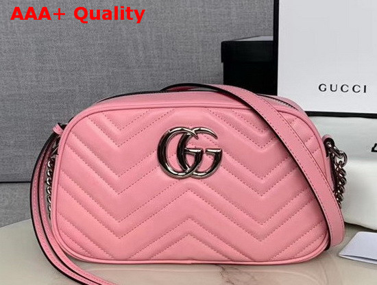 Gucci GG Marmont Small Shoulder Bag Pastel Pink Leather 447632 Replica