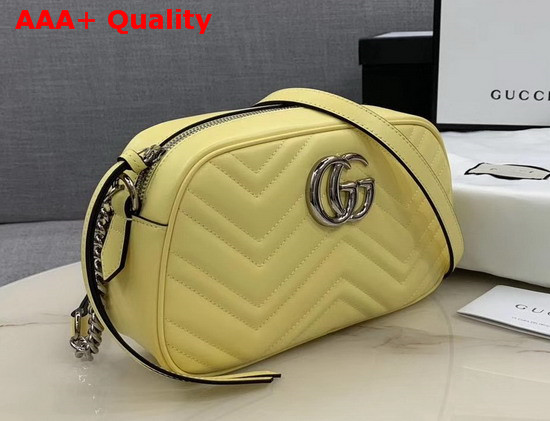 Gucci GG Marmont Small Shoulder Bag Pastel Yellow Leather 447632 Replica