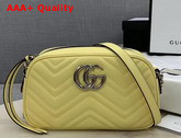 Gucci GG Marmont Small Shoulder Bag Pastel Yellow Leather 447632 Replica