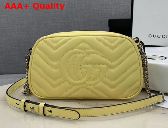 Gucci GG Marmont Small Shoulder Bag Pastel Yellow Leather 447632 Replica