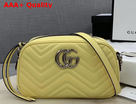 Gucci GG Marmont Small Shoulder Bag Pastel Yellow Leather 447632 Replica