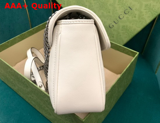 Gucci GG Marmont Small Shoulder Bag White Leather 443497 Replica