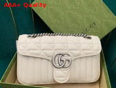 Gucci GG Marmont Small Shoulder Bag White Leather 443497 Replica