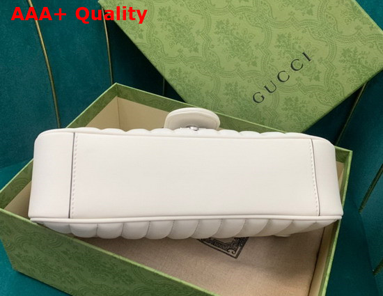 Gucci GG Marmont Small Shoulder Bag White Leather 443497 Replica