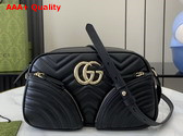 Gucci GG Marmont Small Shoulder Bag in Black Matelasse Chevron Leather 798715 Replica