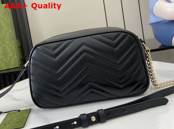 Gucci GG Marmont Small Shoulder Bag in Black Matelasse Chevron Leather 798715 Replica