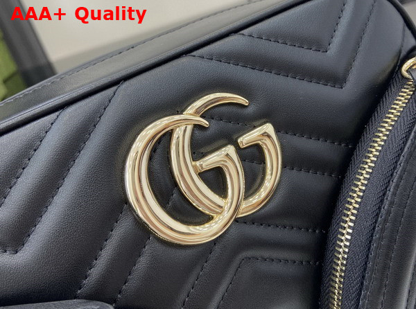 Gucci GG Marmont Small Shoulder Bag in Black Matelasse Chevron Leather 798715 Replica