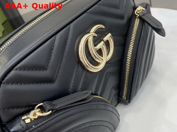 Gucci GG Marmont Small Shoulder Bag in Black Matelasse Chevron Leather 798715 Replica