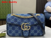 Gucci GG Marmont Small Shoulder Bag in Blue GG Denim 443497 Replica