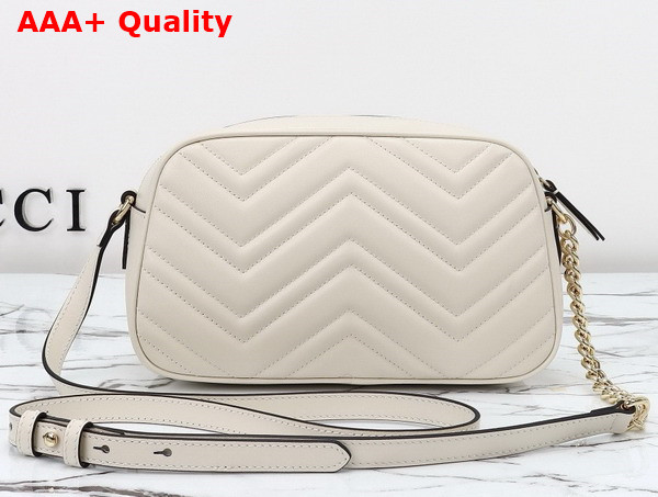 Gucci GG Marmont Small Shoulder Bag in Ivory Matelasse Chevron Leather 798715 Replica