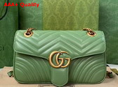 Gucci GG Marmont Small Shoulder Bag in Light Green Leather 443497 Replica