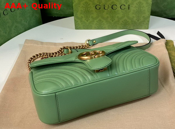 Gucci GG Marmont Small Shoulder Bag in Light Green Leather 443497 Replica