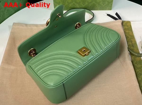 Gucci GG Marmont Small Shoulder Bag in Light Green Leather 443497 Replica