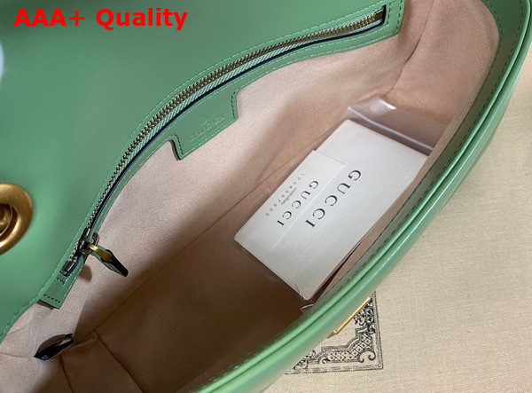 Gucci GG Marmont Small Shoulder Bag in Light Green Leather 443497 Replica