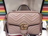 Gucci GG Marmont Small Shoulder Bag in Light Pink Matelasse Chevron Leather with a Heart