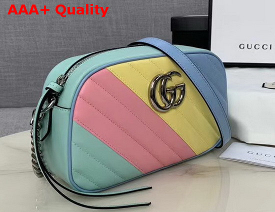 Gucci GG Marmont Small Shoulder Bag in Multicolored Pastel Leather 447632 Replica