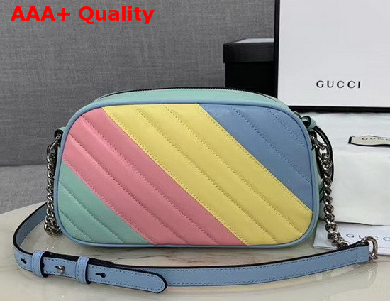 Gucci GG Marmont Small Shoulder Bag in Multicolored Pastel Leather 447632 Replica