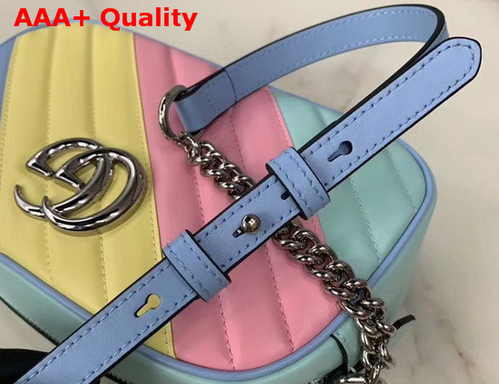 Gucci GG Marmont Small Shoulder Bag in Multicolored Pastel Leather 447632 Replica