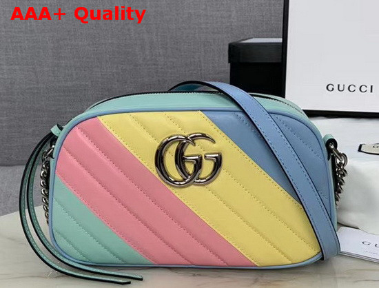 Gucci GG Marmont Small Shoulder Bag in Multicolored Pastel Leather 447632 Replica