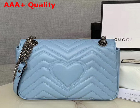 Gucci GG Marmont Small Shoulder Bag in Pastel Blue Leather 443497 Replica