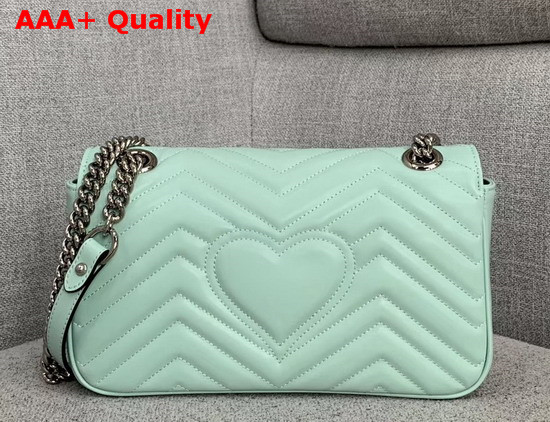 Gucci GG Marmont Small Shoulder Bag in Pastel Green Leather 443497 Replica