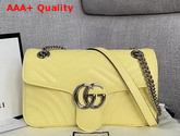 Gucci GG Marmont Small Shoulder Bag in Pastel Yellow Leather 443497 Replica