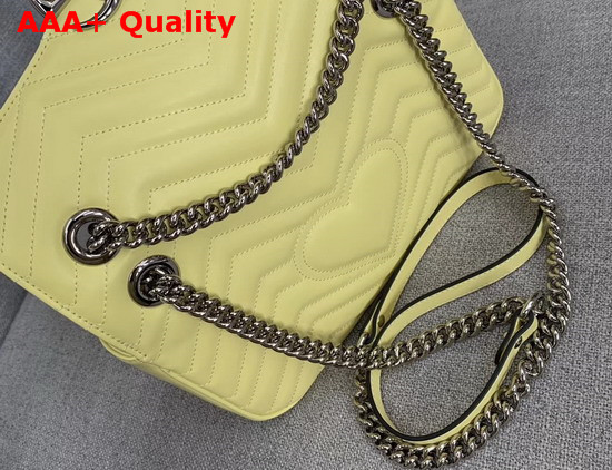 Gucci GG Marmont Small Shoulder Bag in Pastel Yellow Leather 443497 Replica