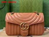 Gucci GG Marmont Small Shoulder Bag in Peach Leather 443497 Replica