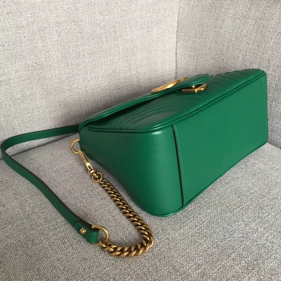 Gucci GG Marmont Small Top Handle Bag Emerald Green Leather