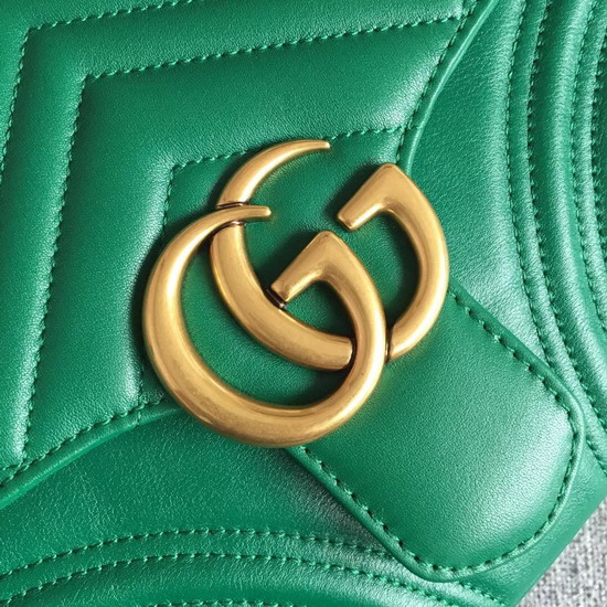 Gucci GG Marmont Small Top Handle Bag Emerald Green Leather