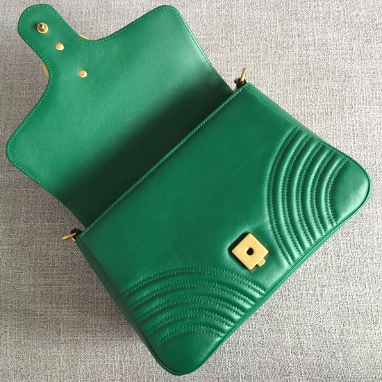 Gucci GG Marmont Small Top Handle Bag Emerald Green Leather