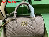 Gucci GG Marmont Small Top Handle Bag in Dusty Pink Matelasse Chevron Leather 746319 Replica