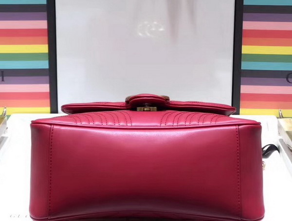 Gucci GG Marmont Small Top Handle Bag in Hibiscus Red Leather