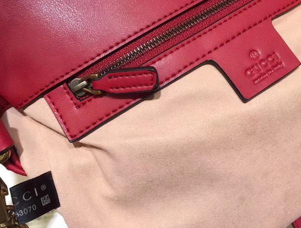 Gucci GG Marmont Small Top Handle Bag in Hibiscus Red Leather